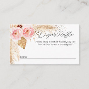 Baby Girl Shower Boho Floral Diaper Raffle ticket Enclosure Card