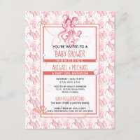 Baby Girl Shower Coral Pink Octopus Ocean Life