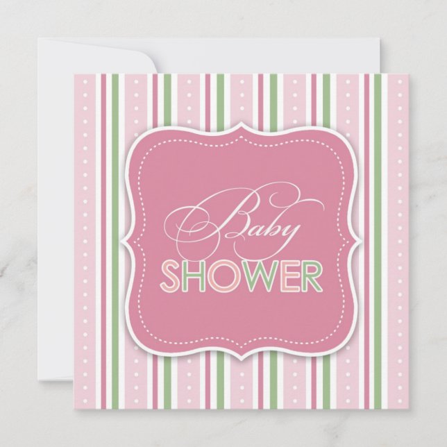 Baby Girl Shower Flat Invitation (Front)
