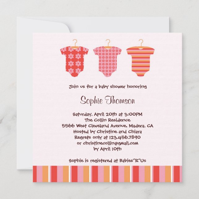 Baby Girl Shower Invitation (Front)