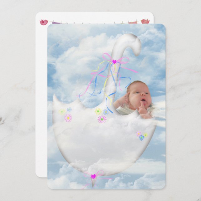 Baby Girl Shower Invitation (Front/Back)