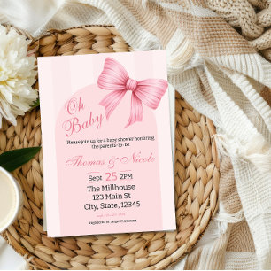 Baby Girl Shower Invitation Coquette Bow Aesthetic