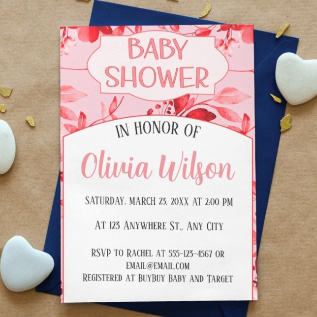 Baby Girl Shower Invitations Little Wildflower  (Creator Uploaded)