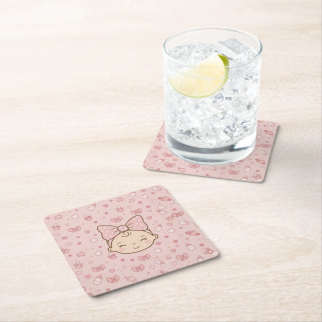 Baby girl shower papy coaster (Insitu)