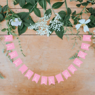 Baby Girl Shower Party Pink Bunting