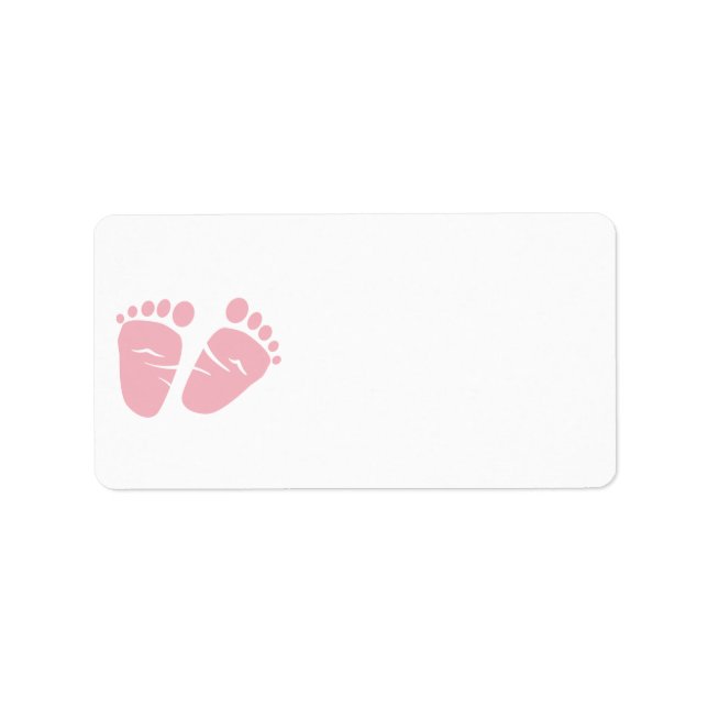 Baby Girl Shower Pink Feet Label (Front)