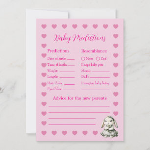 Baby Girl Shower Prediction Game Card