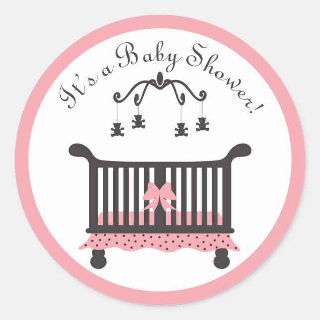 Baby Girl Shower Sticker (Front)