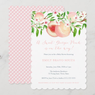 Baby Girl Shower, Sweet Georgia Peach Pretty Invitation