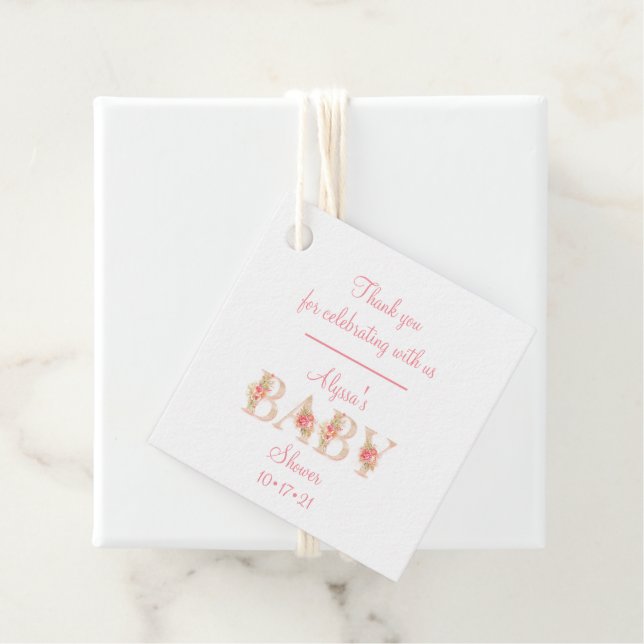 Baby Girl Shower Thank You Tags (In Situ)