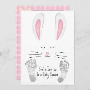 Baby Girl Shower with Cute Bunny Invitation