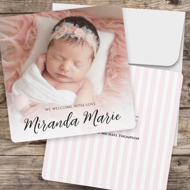 Baby Girl Simple Newborn Photo Overlay Text Pink (Creator Uploaded)