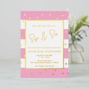 Baby girl Sip and See Invitation - Elegant shower