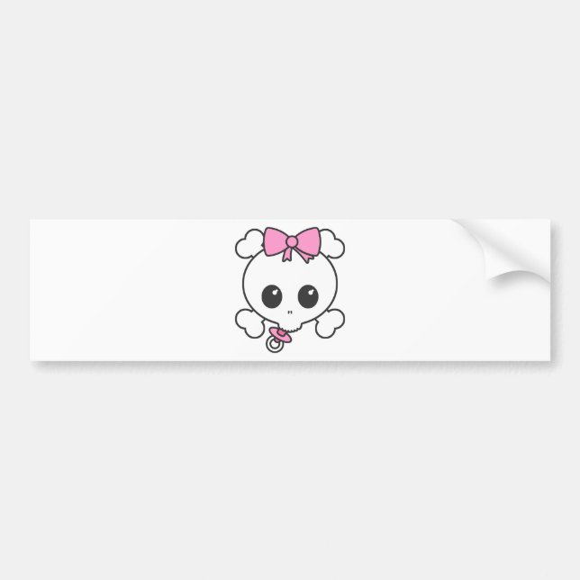 Baby Girl Skully Bumper Sticker (Front)