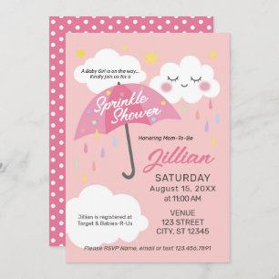 Baby Girl Sprinkle Shower Invitation