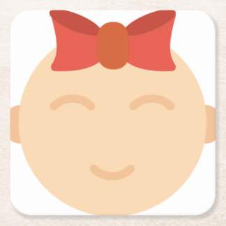 baby girl square paper coaster