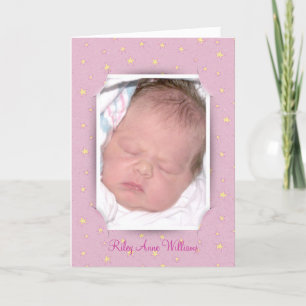 Baby Girl Star Photo Frame Announcement