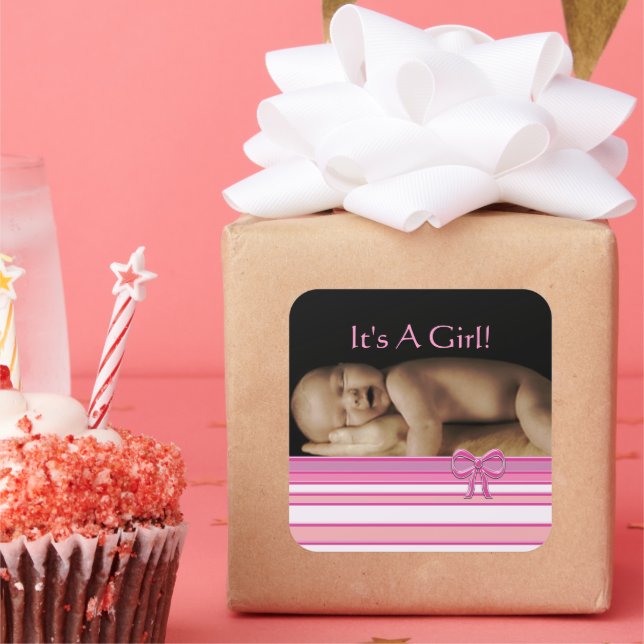 Baby Girl Stickers with your baby photo (Party)