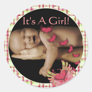 Baby Girl Stickers with your baby photo