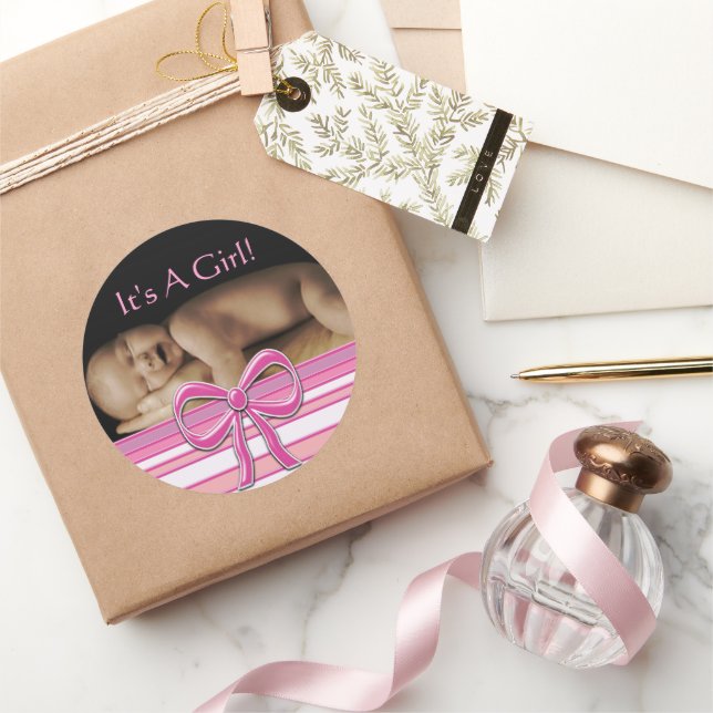 Baby Girl Stickers with your baby photo (Gifting)