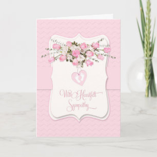 Baby Girl Sympathy in Pink Roses and Tiny Feet Card
