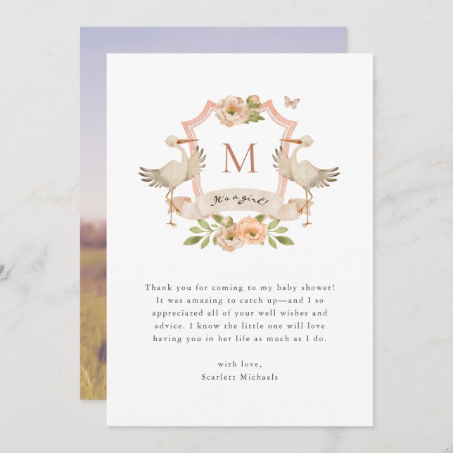 Baby Girl Thank You Card (Front/Back)