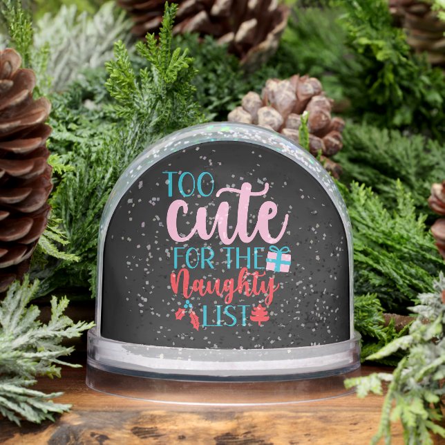 Baby Girl Too Cute For the Naughty List Snowglobe (Winter)