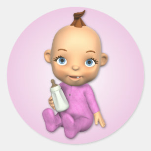 Baby Girl Toon Sticker