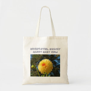 Baby Girl tote bags gifts Orange Dahlia Flower