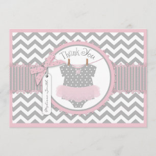 Baby Girl Tutu Chevron Print Thank You
