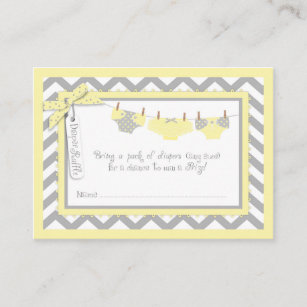 Baby Girl Tutu Diaper Raffle Ticket Enclosure Card