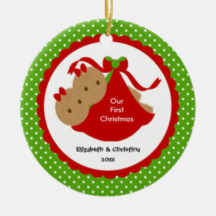 Baby Girl Twins Baby's First Christmas Ornament