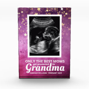 Baby Girl Ultrasound Pregnancy Announcement Photo Block