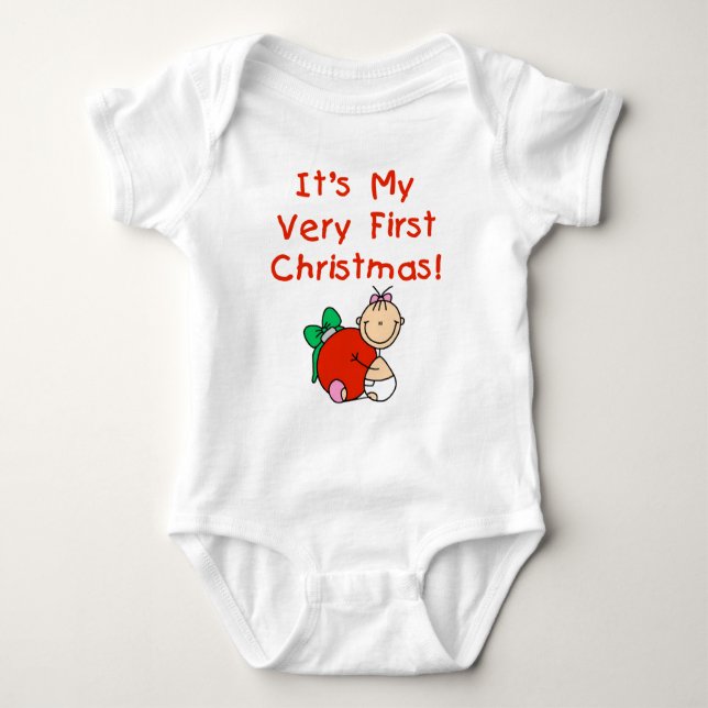 Baby Girl Very 1st Christmas Bodysuit (Front)