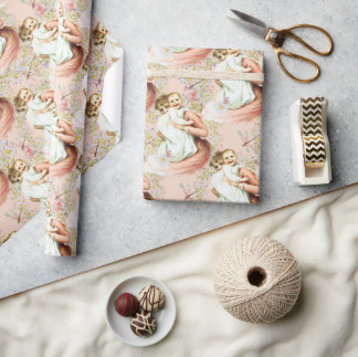 Baby Girl Vintage Wrapping Paper pink