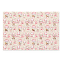 Baby girl watercolor wrapping paper