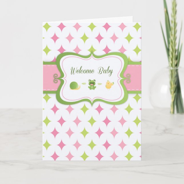 Baby Girl, Welcome Card (Front)