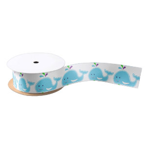 Baby Girl Whale Satin Ribbon