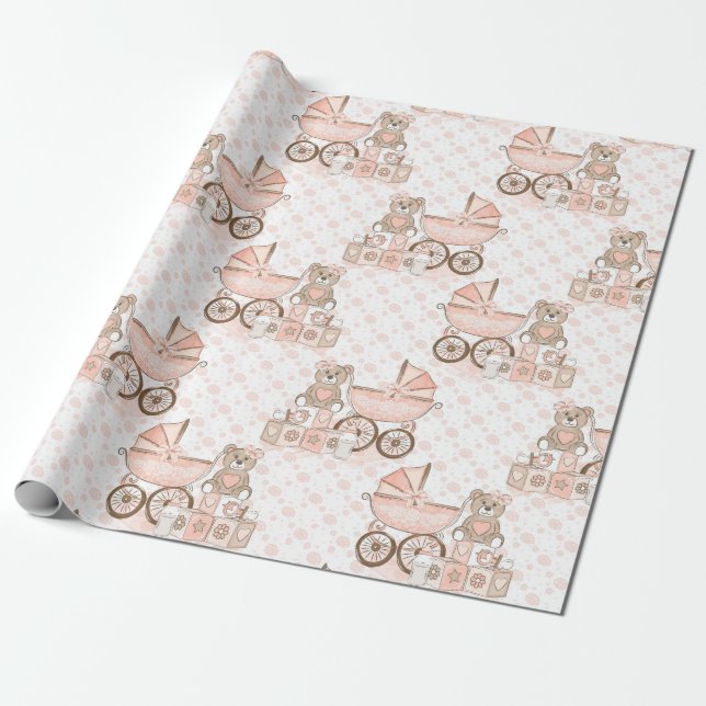 Baby Girl Wrapping Paper (Unrolled)