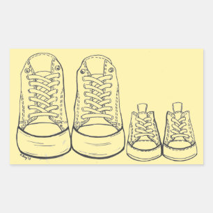 Baby Girl Yellow Big Little Sneakers New Arrival Rectangular Sticker