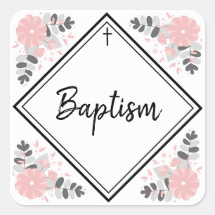 Baby Girl's Baptism Envelope Seal / Sticker