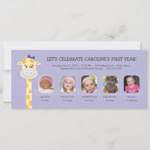 Baby Girl's First Birthday Year Invitation