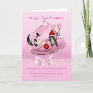Baby Girl's First Christmas Card