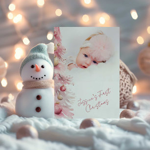 Baby Girls First Christmas Flat Holiday Card