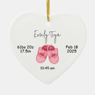 Baby Girl's First Christmas Ornament, First Ceramic Ornament