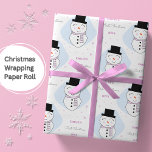 Baby Girls First Christmas Winter Snowman Pink Wrapping Paper<br><div class="desc">Make their Christmas special with super cute snowman wrapping paper.  Easily update the name and year and be sure to check out my collection for lots more choices.</div>