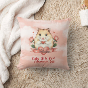 Baby Girls First Valentine's Day Cushion
