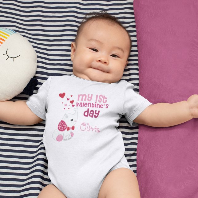 Baby Girl's First Valentine's Day Custom Baby Bodysuit (Creator Uploaded)