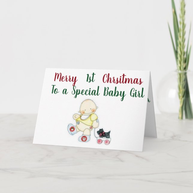 *** BABY GIRL'S*** HAVE ***1st CHRISTMAS*** Holiday Card (Front)
