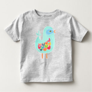 Baby Girls Illustrated Rainbow Bird Illustration Toddler T-Shirt